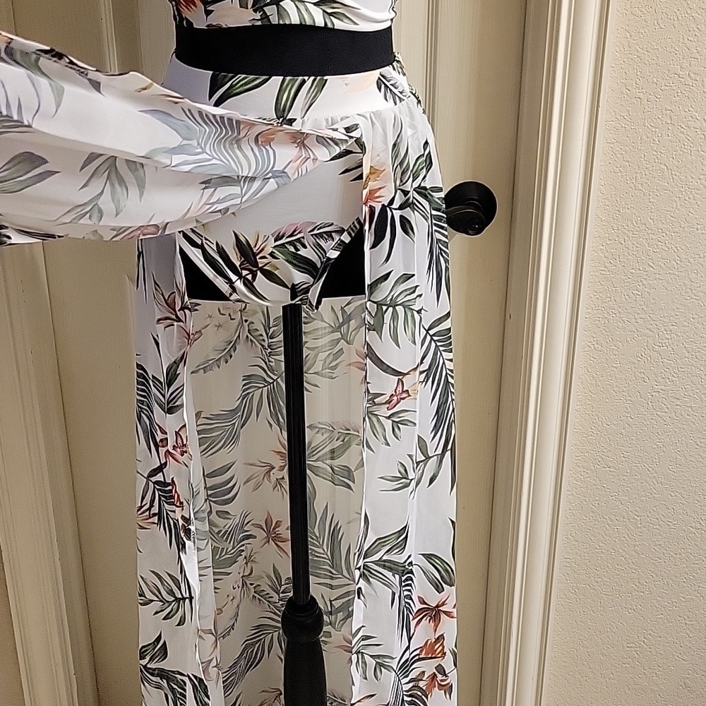 Tropical Floral Maxi Dress 2 Piece NWT - Picture 8 of 15